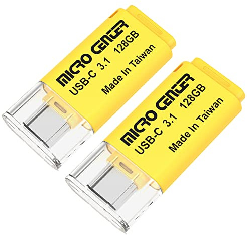 INLAND Micro Center Super Speed 2 Pack 128GB Type-C USB 3.0/USB 3.1 Gen 1 Mini Flash Drive Memory Stick Thumb Drive