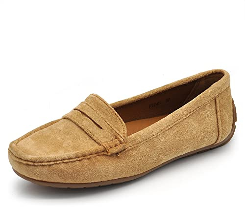 IF Fashion Zapatos Mocasines Slip On Loafers Suaves para Mujer con Strass, Piedras, Ante FT245, 39 EU