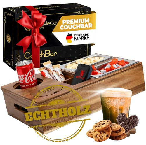 Couchbar Snagger Couchbar Snackbox Sofatablett - Premium Couch Bar, edles Design & extrem Robustes Echtholz