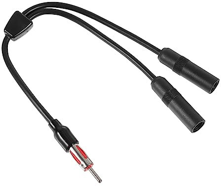 Répartiteur D'antenne de Voiture Adaptateur 1 Mâle vers 2 Femelles Noir