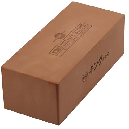 King Deluxe Schleifstein, Körnung 1000, extra groß, hergestellt in Japan, Braun
