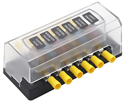 Mini Auto Sicherung Auto Boot 6 Weg Halterung Sicherung 12v 24v Klinge Modifizierte Sicherung Box Terminal Block LED warnung Licht Sicherung Draht Terminals
