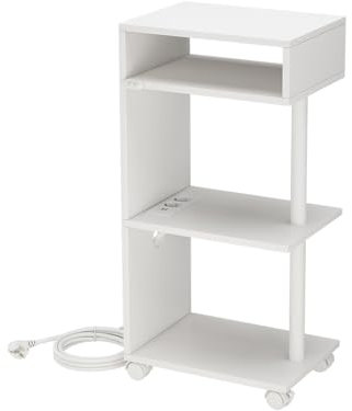 Vicco Beistelltisch Barion, Beistelltisch auf Rollen, Weiß, 38 x 38 cm