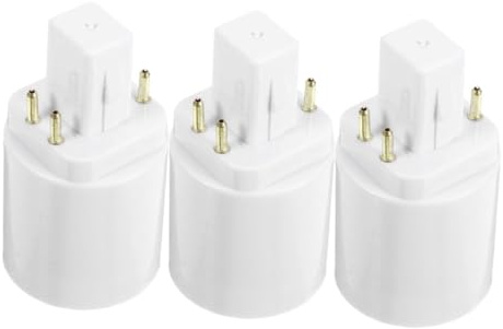 UKCOCO 3 pièces Adaptateur Douille Lampe à Quatre Broches vers E27 Résistant à la Chaleur Conversion Ampoule LED Facile et Kit pour Installation Rapide et Stable