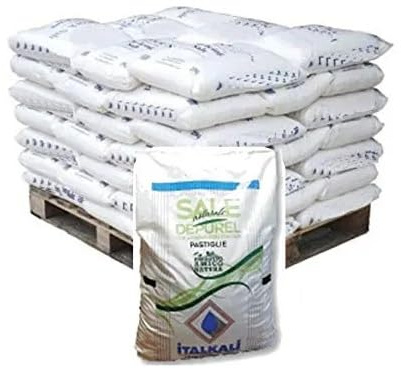 italkali depurel sel naturel adoucisseur d'eau en pastilles sacs de 25 kg – K511B de 10 sacs