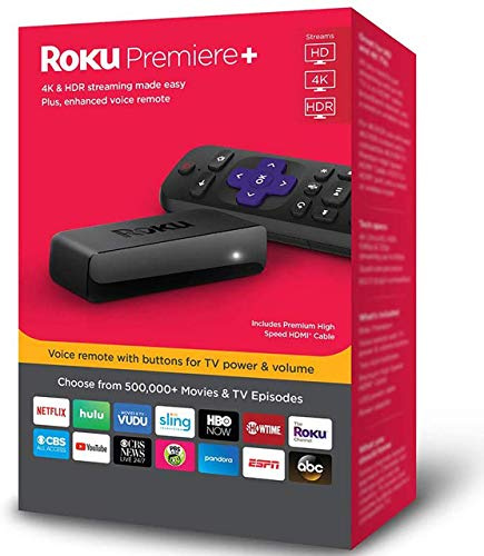 Roku Premiere+ 3921RW 4K HD HDR Media Streamer With Enhanced voice Remote 2018