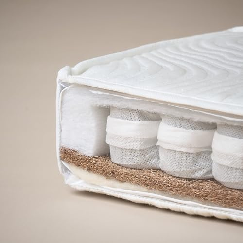Obaby Moisture Management Cot Mattress 120 x 60 cm, Breathable Hypoallergenic Baby Mattress with Firm Dual Core Support and Removable Waterproof Cover