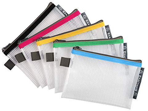 Exacompta 34120E 10er Pack Hülle EVA mit Reisverschluss aus flexiblem Kunststoff DIN A6 farbig sortiert ideal für Büromaterial und Accesoires Federtasche Dokumentenmatte Etui