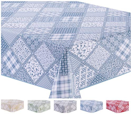 Home Direct Mantel de Hule, Rectangular 140 x 200cm Gris Azulado