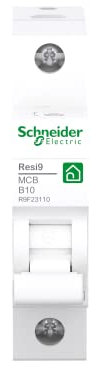 Schneider Electric Leitungsschutzschalter Resi9, 1-polig, 10A, B-Charakterisitik, 6kA, Artikelnummer R9F23110