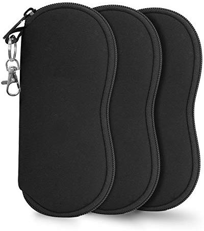 alladaga 3 Stück Neopren Brillenetui Reißverschluss Sonnenbrillen Tasche Tragbare Brillentasche für Männer und Frauen