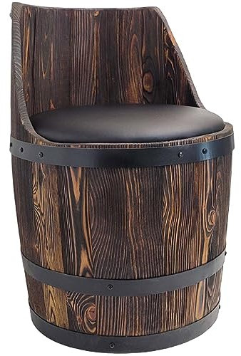 weeco Una poltrona a forma di botte di vino, un elemento unico per interni rustici per gli amanti del vino, sedie a barile, poltrone barile, sgabello in legno