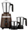 Bajaj Ninja Series Powergrind 1000 W Mixer Grinder With 3 Jars (Stainless Steel Jars) | DuraCut Blades For Lifetime Grinding | Double Ball Bearing 1000W Motor | 1 Yr Warranty【Brown/Chrome】