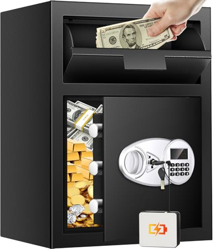 70L Großer Geldkassette Safe Tresor für Zuhause, Digitaler Einwurftresor Tresor mit Schlitz & Zahlenschloss, MöBeltresor Tresore mit Einwurfschlitz für Geschäft Gold Schmuck Dokumente Medikamente