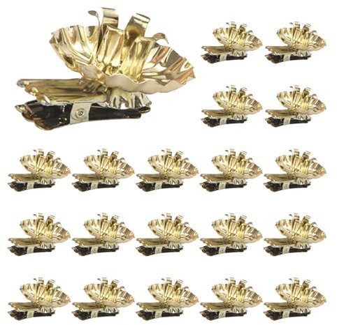 Elepl 20 Stück Baumkerzenhalter Clip Kerzenhalter Christbaum Gold Kerzenständer Metall Vintage Weihnachtskerzenhalter für Baumkerzen Weihnachtsbaum Weihnachtsbaum Hochzeit Geburtstag Party Dekoration