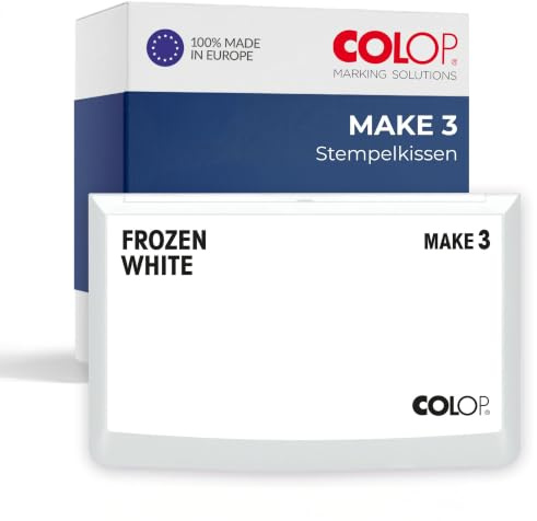 COLOP Make 3 Frozen White - Sello de tinta (90 x 160 mm, para sello manual tradicional y sello creativo