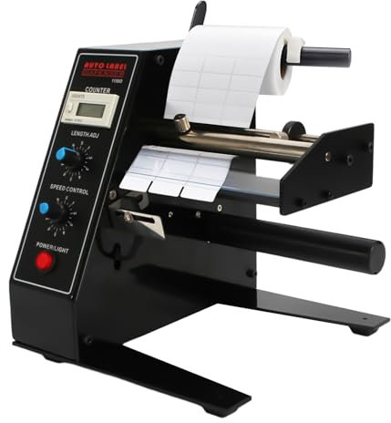 XUEMANSHOP Automatische Etikettenspender, Etikettiermaschine mit Rolle, Länge 4-200mm, Breite 6-140mm, Automatische Zählung