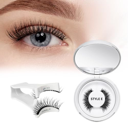 Magnetische Wimpern natürlicher Look, wiederverwendbares Wimpern magnetisch kein Kleber nötig, Magnet Wimpern Set mit Applikator QUEWEL einfach zu tragen und zu entfernen mit Anleitung (Set-E)