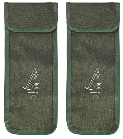 TIXIPEM Bolsas para Estacas De Tienda [2 Piezas L] - Bolsas De Almacenamiento para Estacas De Tienda Ideales para Camping Y Senderismo - [Verde] Funda para Piquetas De Camping