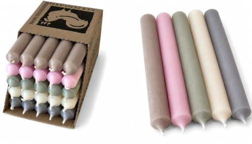 Kerzenfarm Lot de 25 bougies à tige colorées en forme de coq - Qualité supérieure - Fabriqué en Allemagne - Diamètre : 22 mm - Longueur : 18 cm - Bougies colorées dans la masse - Bougies à tige de
