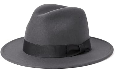 Zylioo Cappelli Fedora in feltro 2XL/XL/L per uomo e donna, cappello a tesa larga M/S, cappello panama caldo taglie forti, cappello jazz stile boho, Grigio, XL/XXL