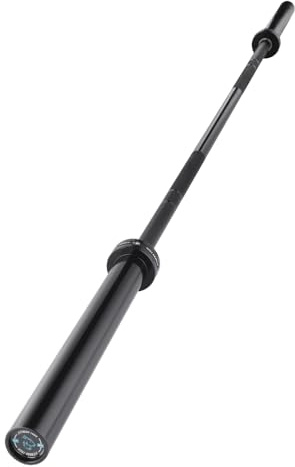 Barre olympique professionnelle 220 cm - 50 mm - 8 roulements par côté - Charge maximale 454 kg - 20 kg - Powerlifting, cross training et haltérophilie - Noir Fitness Tech
