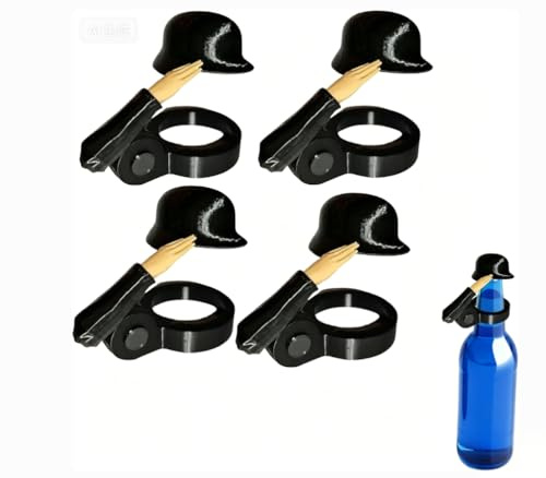 4 stycken ölflaskstoppare soldat salut ölflaskor hjälm soldat hälsning ölflaskhjälm soldater salut öl flaskor förslutning, flaskförslutningar för ölflaskor soldat öl (B)