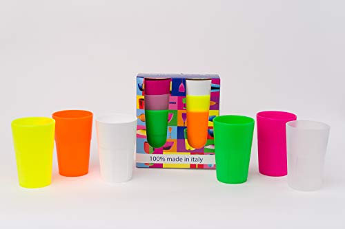 Mojito Design 6 bicchieri Cocktail 35 Cl. PP riutilizzabili 6 colori