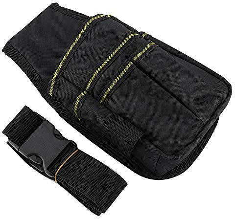 Werkzeugtasche mit Gürtel, Größenverstellbare Werkzeug Organizer, Tragbare Multifunktions Wasserdichter Oxford-Stoffwerk Werkzeugaufbewahrungstasche, für Gärtner, Floristen, Geschenkidee (Schwarz)