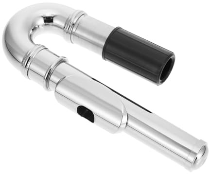 Hoement Silver Plated Sturdy Material and Easy to Replace Design Flute Mouthpiece Replacement Nickel Plated Flute Elbow Accessory for Musical Instruments
