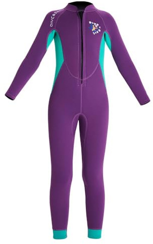 Solinder Mädchen-Neoprenanzug Neoprenanzug für Kinder und Mädchen, 2,5 mm Neopren, langärmlig, vollständiger Tauchanzug für Tauchstrand, Pool