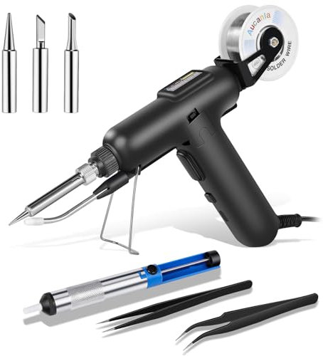 Kit Saldatore Pistola Saldatrice Automatica 80W 110V con Riscaldatore Ceramica, Kit di Saldatura a Riscaldamento Rapido 8 in 1 per Riparazioni e FAI DA TE