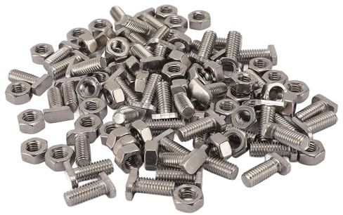 Gewächshaus-Muttern-Schrauben-Set, 50 Set Edelstahl-M6x14-Schrauben und M6-Sechskantmutter, Gewächshaus-Muttern, Schrauben-Sortiment-Set, Gewächshaus-Zubehör