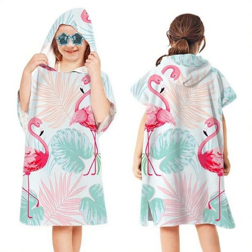 Gmphix Poncho de baño infantil con capucha 75 x 60 cm, toalla absorbente de microfibra ultra suave, poncho para niños, toalla de playa, toalla de baño, toalla de baño para playa, natación, viajes