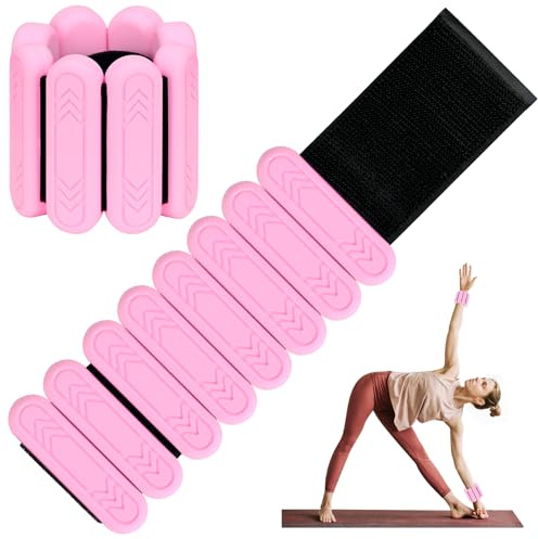 srclo 2 st handledsvikter ankelvikter set viktmanschetter för fot eller handled på rörelse promenader yoga jogging aerobics pilates vikt fitnessarmband (rosa, 0,5 kg (0,25 kg x 2))