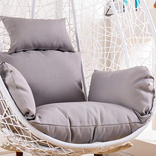 Genérico Funda De Repuesto para Cojín De Silla Colgante De Exterior,Lavable Y Gruesa, para Mecedora,para Cesta De Columpio Y Cojín Colgante De Ratán,Cesta Colgante Funda De Cojín,Light Grey