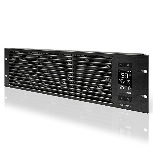 AC Infinity CLOUDPLATE T9, Rack Mount Fan Panel 3U, Exhaust Airflow, for cooling AV, Home Theater, Network 48cm Racks, 19-Inch