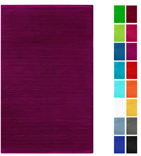 Lashuma Badezimmerteppich Frottee, Linz Badvorleger 50x80 cm Violett - Orchidee