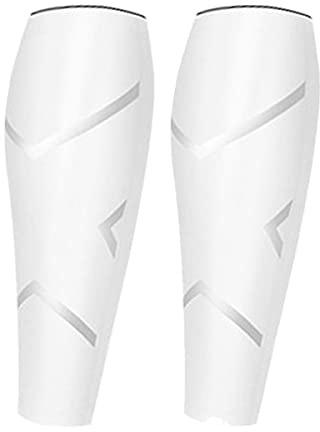 AUXDIQ Gambaletti di Compressione per Polpacci Gambaletti Compressione Uomo Donna Calze Compressione Fascia Elastiche Polpaccio Bianco Taglia L