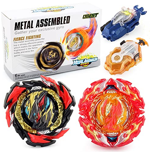 OBEST Kampfkreisel Set für Kinder, Kampfkreisel Wirbelwind Gyros, Bey Battling Tops Kampfkreisel Set mit Launcher, Burst Toys Kreisel Battling Spielzeug Geschenk für Kinder (2 Set)