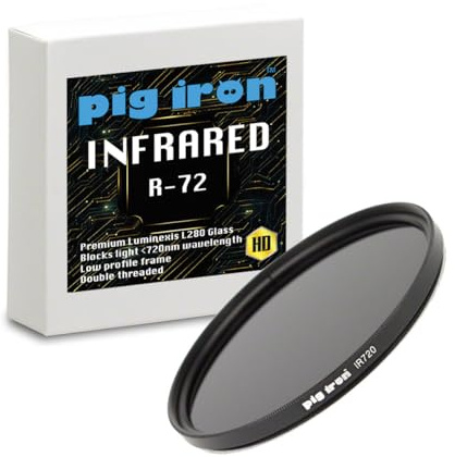 Pig Iron Filtre infrarouge Pro R72 46 mm Verre Schott 720 nm IR720 nm pour appareils photo reflex numériques et sans miroir