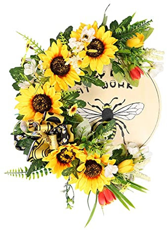 Tmianya Bee Festival Tagging Trend Beautiful Fashion Girland Home Place Living Room Decoration Door Hanging Girlande Liebesschaukel Halterung Ohne Bohren (Yellow, 35cmX28cmX3cm)