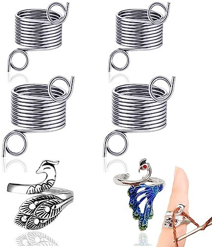 Knitting Fingerhut, 6 Stücke Verstellbare Strick Häkel Ringe Strickring Verstellbar Garnführung Fingerhalter Stricken Garnführung Fingerhalter Set 2 Größen für Fingerring Strickzubehör Häkeln Stricken