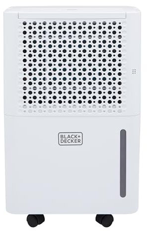 BLACK+DECKER BXEH60016GB 12L Smart Dehumidifier & Ionizer, 4 Modes, Quiet, 2.1L Water Tank, 24 Hour Timer, White