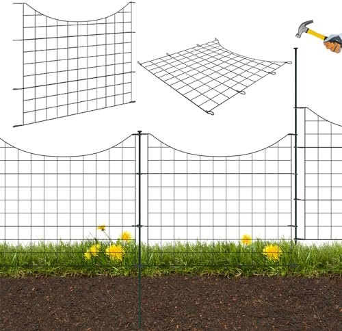 NAIZY Recinzione Stagno Metallo Set Completo 10pcs Steccato (Tipo B) Inclusi 12 Pali Fissaggio Elementi Recinto Esterno Per Giardino Animali Cani