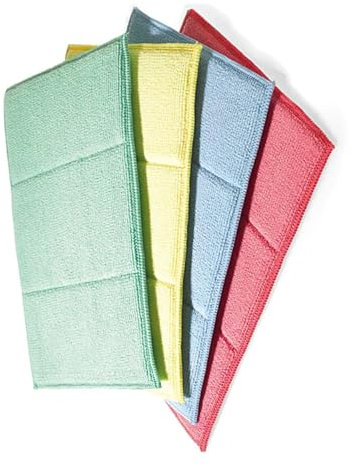 4 Mikrofaser Schwammtücher in 4 Farben mit hoher Saugkraft handlich, Allzwecktücher von Mega Clean Professional