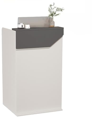 ZXDRYBHD Moderner Empfangstresen, Empfangstheke mit Abschließbaren Schubladen, Beweglicher Rezeptionstheke, Salon-Empfangsschreibtisch (Color : Grey, Size : Medium)