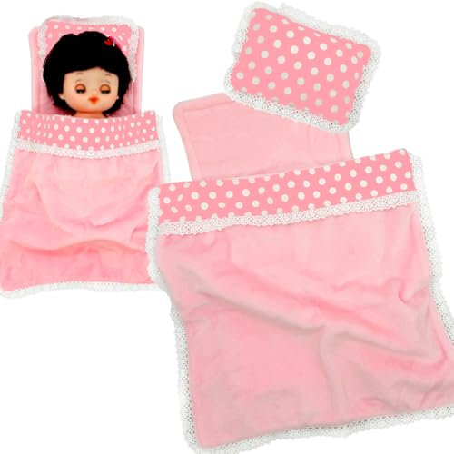 Baby Doll Accessories Doll Bedding Kit Playset Soft Blanket Mattress Pillow Fits 8-12 Inches Doll for Girls Dollhouse Gifts