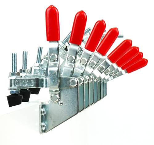 INGDAUM® Confezione da 8 morsetti a ginocchiera GH-101B, verticale, forza di tenuta 100 kg (8, GH-101B)