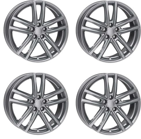 4x Rial rims alloy rims X10 7.0Jx17 ET40 5x120 metal-grey compatible with BMW 1 2 3 M135i M235i X3 Z3 Z4